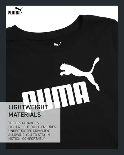 PUMA Qizlar uchun futbolkalar - 2 dona Qisqa yengli logotipli grafik futbolkalar - Qizlar uchun kundalik sport futbolkalari (O'lchamlari: S-XL) - 4