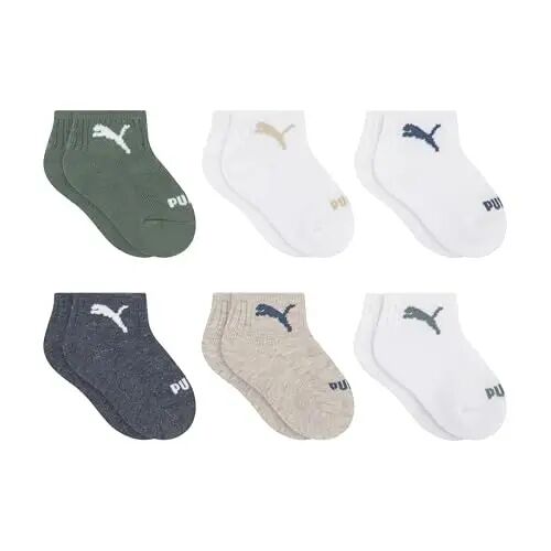 PUMA Unisex Baby 6-pack Infant Anklet Socks, Extra Cushion & Comfort-toe - Puma