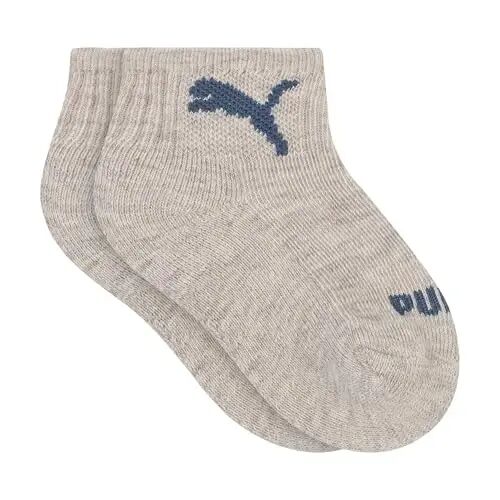 PUMA Unisex Baby 6-pack Infant Anklet Socks, Extra Cushion & Comfort-toe - 6
