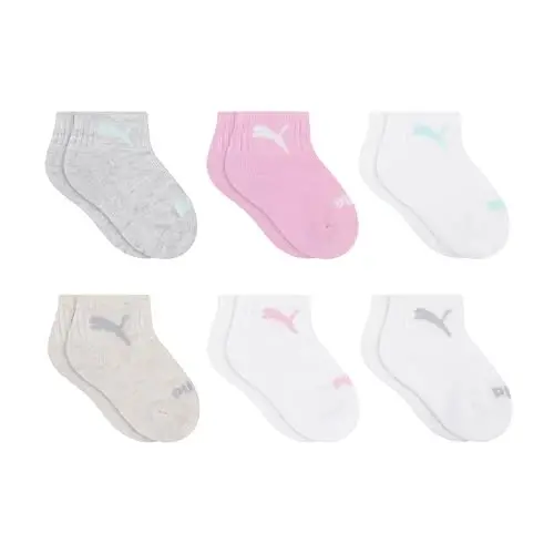 PUMA Unisex chaqaloqlar uchun 6 juft to'piq paypoqlari, qo'shimcha yumshoqlik va qulay barmoq qismi - 1