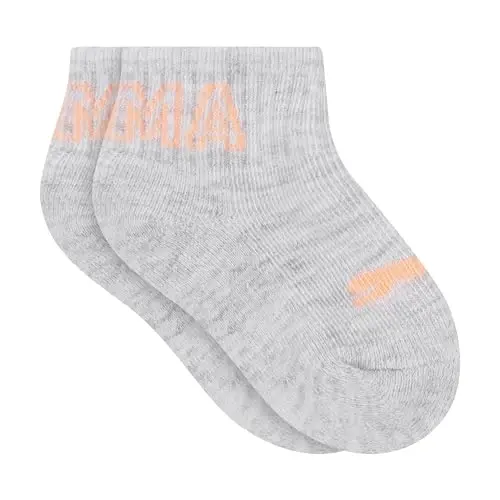 PUMA Unisex Chaqaloqlar uchun 6 juftlik kalta paypoq, qo'shimcha yostiqcha va qulay barmoq qismi - 5