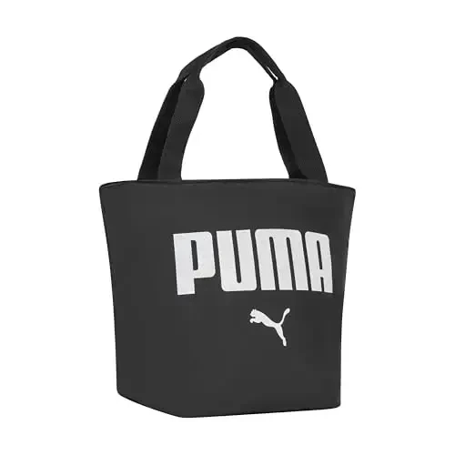PUMA Unisex Kid's Adventure Lunch Tote, Black/White Glitter, Small - 2