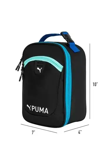 PUMA Unisex Kid's Rally Lunch Box, Black/Vivid Blue/Aquatic, Small - 6