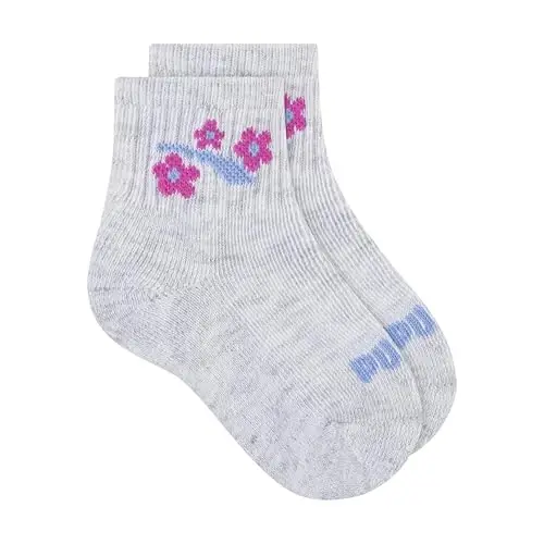PUMA Unisex Go'dakilar uchun 6 juft to'piq paypoqlar, qo'shimcha yostiqcha va qulay burun qismi - 3