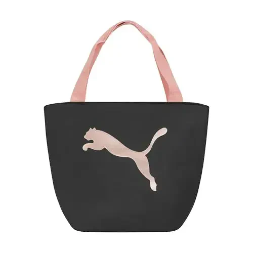 PUMA Unisex Kid's Adventure Lunch Tote, Black/Rose Gold, Small 