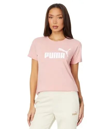 PUMA Womens Essentials Logo Heather Crew Neck Short Sleeve Casual Tops Casual - Purple - Puma