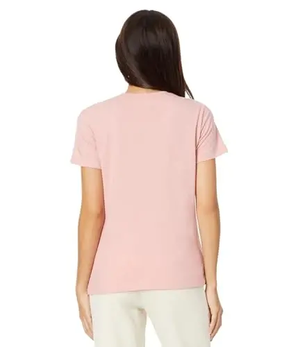 PUMA Womens Essentials Logo Heather Crew Neck Short Sleeve Casual Tops Casual - Purple - Puma (1)