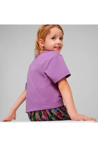 Puma Puma X Trolls Graphic Kız Çocuk Mor Yuvarlak Yaka Tişört - Mor - 3