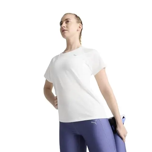 PUMA Женские спортивные футболки Run Favorites Velocity с круглым вырезом и коротким рукавом для бега и повседневного ношения — зеленые 