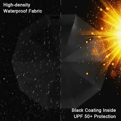 Pumi-geous Automatic Umbrella Windproof Lightweight Strong Compact UV Protection Rain Travel Umbrellas Collapsible Backpack Umbrella Suit For Adult - 6