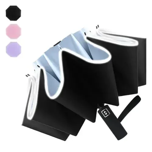 Pumi-geous Automatic Umbrella Windproof Lightweight Strong Compact UV Protection Rain Travel Umbrellas Collapsible Backpack Umbrella Suit For Adult - MODAZONE