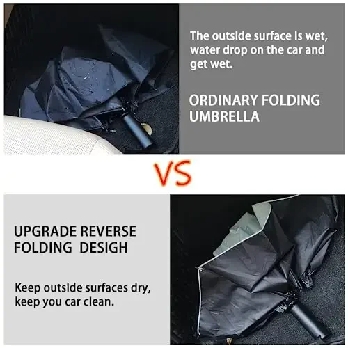 Pumi-geous Automatic Umbrella Windproof Lightweight Strong Compact UV Protection Rain Travel Umbrellas Collapsible Backpack Umbrella Suit For Adult - 2