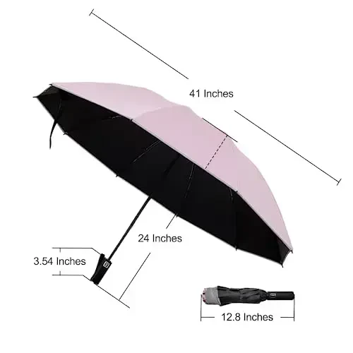 Pumi-geous Automatic Umbrella Windproof Lightweight Strong Compact UV Protection Rain Travel Umbrellas Collapsible Backpack Umbrella Suit For Adult - 6