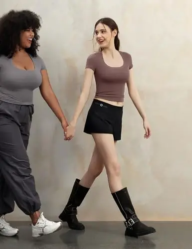 PUMIEY Ayollar uchun futbolkalar Qisqa yengli O-bo'yin Asosiy Ko'chaga Chiqish Toplari Moda Qomatga mos Futbolka Tutun Buluti Pro Kolleksiyasi - 5