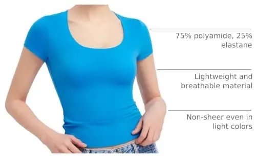 PUMIEY Ayollar uchun futbolkalar Qisqa yengli O'yiqli bo'yin Asosiy Kiyinish uchun toplar Moda Torli Fit Tee Tutun buluti Pro to'plami 