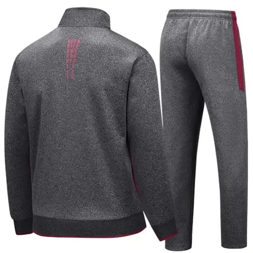 PUMPITU Men's Casual Athletic Tracksuit Long Sleeve Sweatsuit Set Full Zip Running Jacket and Pants 2 Piece Outfits - PUMPITU (1)