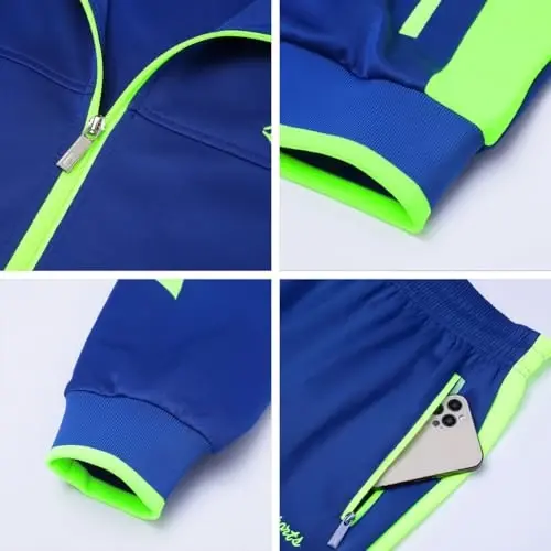 PUMPITU Men's Casual Athletic Tracksuit Long Sleeve Sweatsuit Set Full Zip Running Jacket and Pants 2 Piece Outfits - 5