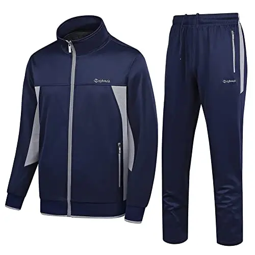 PUMPITU Men's Casual Athletic Tracksuit Long Sleeve Sweatsuit Set Full Zip Running Jacket and Pants 2 Piece Outfits - 1