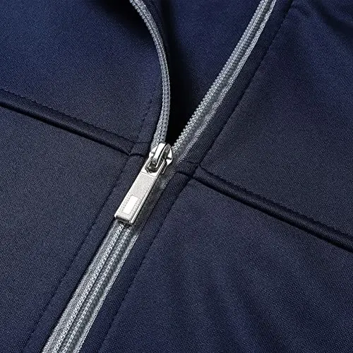 PUMPITU Men's Casual Athletic Tracksuit Long Sleeve Sweatsuit Set Full Zip Running Jacket and Pants 2 Piece Outfits - 4