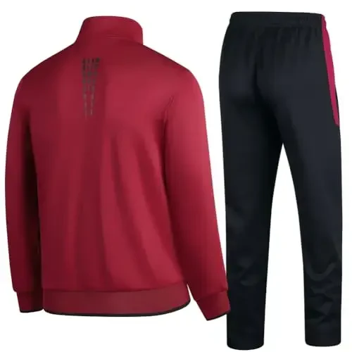 PUMPITU Men's Casual Athletic Tracksuit Long Sleeve Sweatsuit Set Full Zip Running Jacket and Pants 2 Piece Outfits - 2