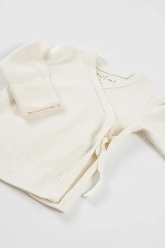 Pure 11 Pieces Newborn Layette Set 100% Organic Cotton Raw Cotton Color Unisex-NATUR - 5