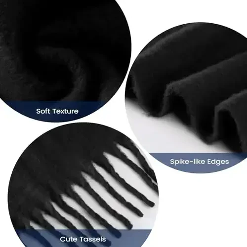 Pure Color Mohair Qishki Sharf - Ayollar va Erkaklar uchun Issiq CasModazoneere Sharf - 3