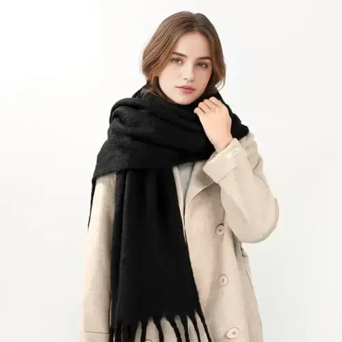 Pure Color Mohair Qishki Sharf - Ayollar va Erkaklar uchun Issiq CasModazoneere Sharf - 4