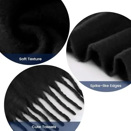 Pure Color Mohair Winter Scarf - Warm CasModazoneere Feel Scarf for Women and Men - 3