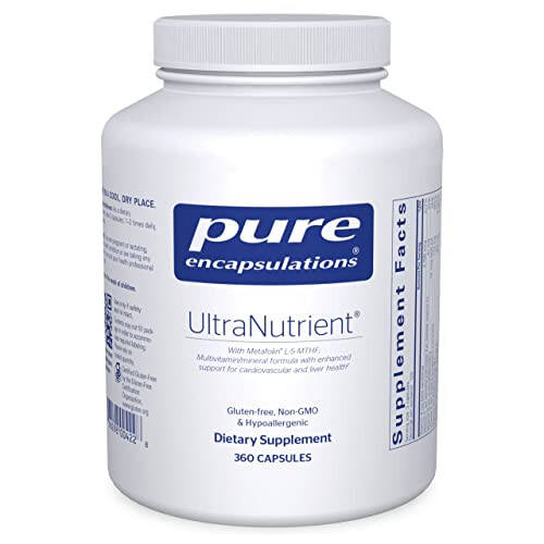 Pure Encapsulations UltraNutrient - Mineraller & Multivitaminler - Karaciğer ve Kalp Sağlığını Destekler* - Antioksidanlar İçin Takviye - C Vitamini, CoQ10 ve Daha Fazlası ile - Glutensiz - 360 Kapsül - 1