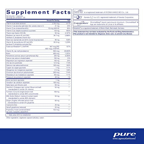 Pure Encapsulations UltraNutrient - Mineraller & Multivitaminler - Karaciğer ve Kalp Sağlığını Destekler* - Antioksidanlar İçin Takviye - C Vitamini, CoQ10 ve Daha Fazlası ile - Glutensiz - 360 Kapsül - 2