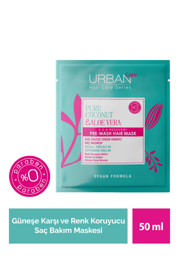 Pure Hindistan Cevizi & Aloe Vera Boyalı Saçlara Özel Renk Koruyucu Duş Öncesi Maske - 50ml - vegan - 3