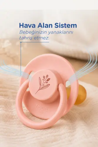 Pure Round-Tip Rubber Pacifier No: 1 - Cream - WEE BABY (1)