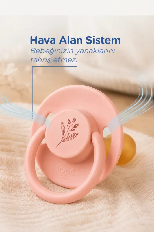 Pure Round-Tip Rubber Pacifier No: 1 - Cream - 2