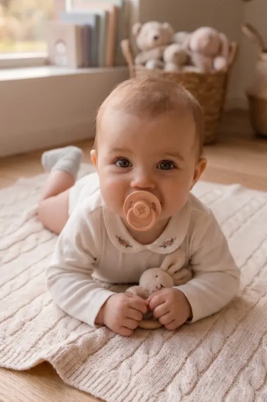 Pure Round-Tip Rubber Pacifier No: 1 - Cream - 4