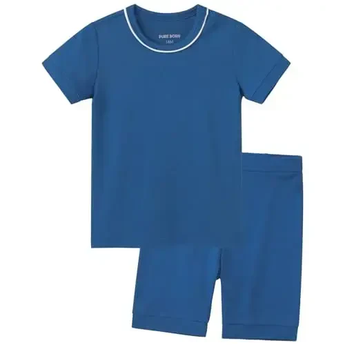 pureborn Baby Pajamas Set Pjs - Kids Toddler Boy Girl Short Long Sleeve Snug Fit Sleepwear 2pcs 18M-7Y - 1