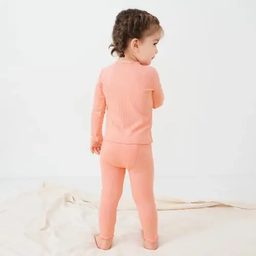pureborn Baby Pajamas Set Toddler Snug Fit Cotton Sleepwear 2pcs 12M-7Y | Buttery soft, silky smooth, breathable, lightweight, ruffled cuffs, snug fit, gentle on skin - 3