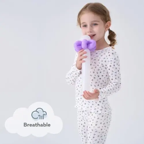 pureborn Baby Pajamas Set Toddler Snug Fit Cotton Sleepwear 2pcs 12M-7Y | Buttery soft, silky smooth, breathable, lightweight, ruffled cuffs, snug fit, gentle on skin - 4