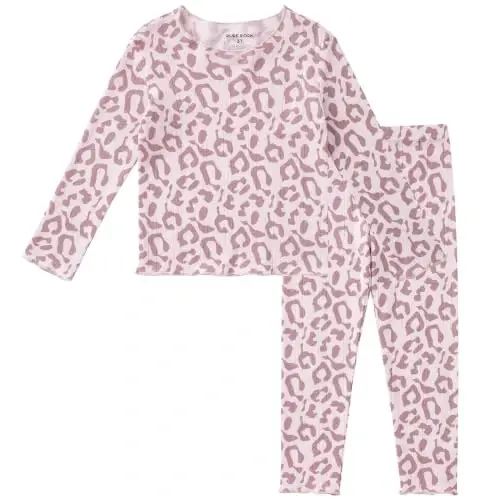 pureborn Baby Pajamas Set Toddler Snug Fit Cotton Sleepwear 2pcs 12M-7Y | Buttery soft, silky smooth, breathable, lightweight, ruffled cuffs, snug fit, gentle on skin - 1