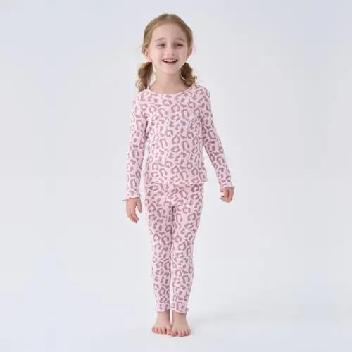 pureborn Baby Pajamas Set Toddler Snug Fit Cotton Sleepwear 2pcs 12M-7Y | Buttery soft, silky smooth, breathable, lightweight, ruffled cuffs, snug fit, gentle on skin - 2