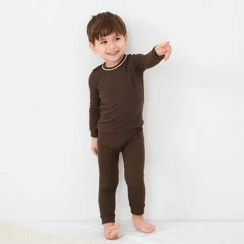 pureborn Baby Pajamas Set Toddler Snug Fit Cotton Sleepwear 2pcs 12M-7Y | Buttery soft, silky smooth, breathable, lightweight, ruffled cuffs, snug fit, gentle on skin - pureborn (1)