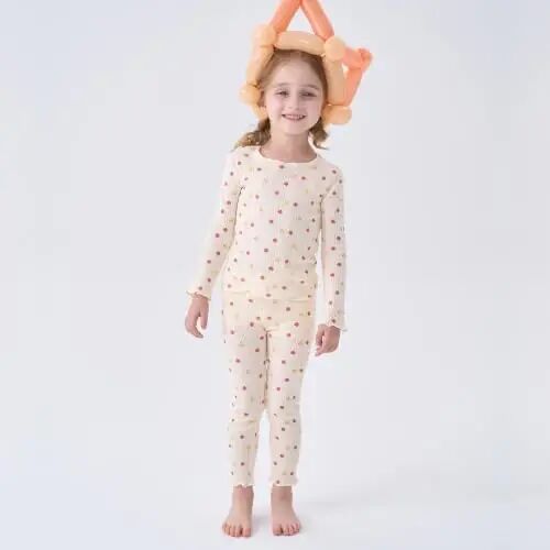 pureborn Baby Pajamas Set Toddler Snug Fit Cotton Sleepwear 2pcs 12M-7Y | Buttery soft, silky smooth, breathable, lightweight, ruffled cuffs, snug fit, gentle on skin - 2