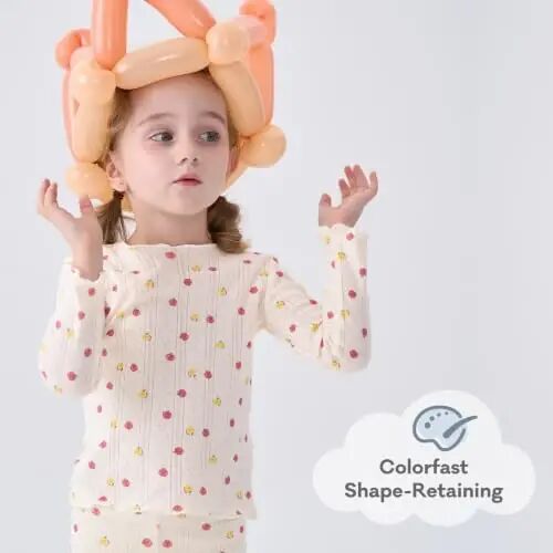 pureborn Baby Pajamas Set Toddler Snug Fit Cotton Sleepwear 2pcs 12M-7Y | Buttery soft, silky smooth, breathable, lightweight, ruffled cuffs, snug fit, gentle on skin - 5