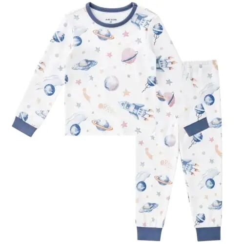 pureborn Baby Pajamas Set Toddler Snug Fit Cotton Sleepwear 2pcs 12M-7Y | Buttery soft, silky smooth, breathable, lightweight, ruffled cuffs, snug fit, gentle on skin - pureborn