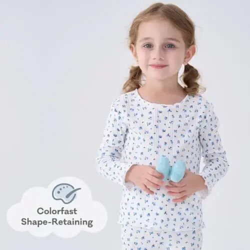pureborn Baby Pajamas Set Toddler Snug Fit Cotton Sleepwear 2pcs 12M-7Y | Buttery soft, silky smooth, breathable, lightweight, ruffled cuffs, snug fit, gentle on skin | Buttery soft, silky smooth, breathable, lightweight, ruffled cuffs, snug fit, gen - 5