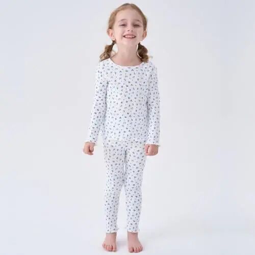 pureborn Baby Pajamas Set Toddler Snug Fit Cotton Sleepwear 2pcs 12M-7Y | Buttery soft, silky smooth, breathable, lightweight, ruffled cuffs, snug fit, gentle on skin | Buttery soft, silky smooth, breathable, lightweight, ruffled cuffs, snug fit, gen - pureborn (1)