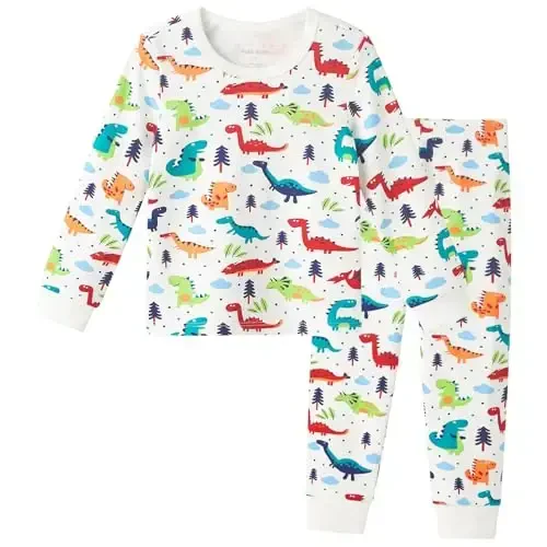 pureborn Baby Pajamas Set Pjs - Kids Toddler Boy Girl Short Long Sleeve Snug Fit Sleepwear 2pcs 18M-7Y 