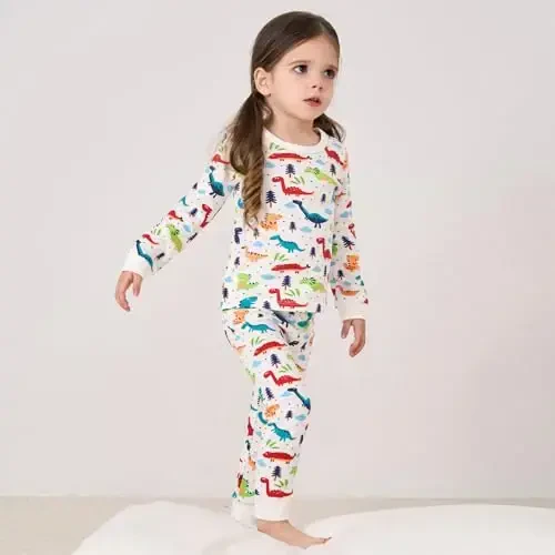 pureborn Baby Pajamas Set Pjs - Kids Toddler Boy Girl Short Long Sleeve Snug Fit Sleepwear 2pcs 18M-7Y - 3