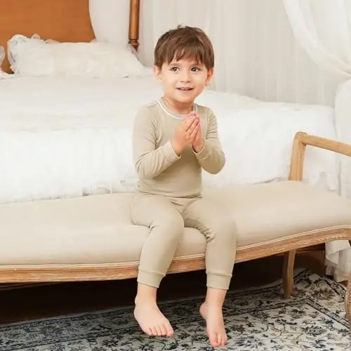 pureborn Bebek Pijama Takımı - Çocuk Küçük Çocuk Erkek Kız Kısa Uzun Kollu Dar Kesim Uyku Giyim 2'li 18 Ay-7 Yaş - 4