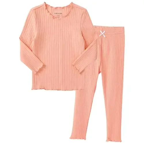 pureborn Baby Pajamas Set Pjs - Kids Toddler Boy Girl Short Long Sleeve Snug Fit Sleepwear 2pcs 18M-7Y - 1