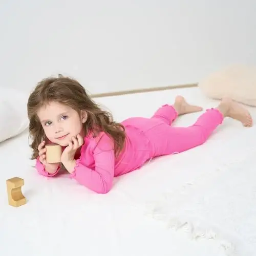 pureborn Bebek Pijama Takımı Pjs - Çocuk Küçük Çocuk Erkek Kız Kısa Uzun Kollu Dar Kesim Uyku Giyim 2'li 18 Ay-7 Yaş - 4
